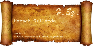 Hersch Szilárda névjegykártya